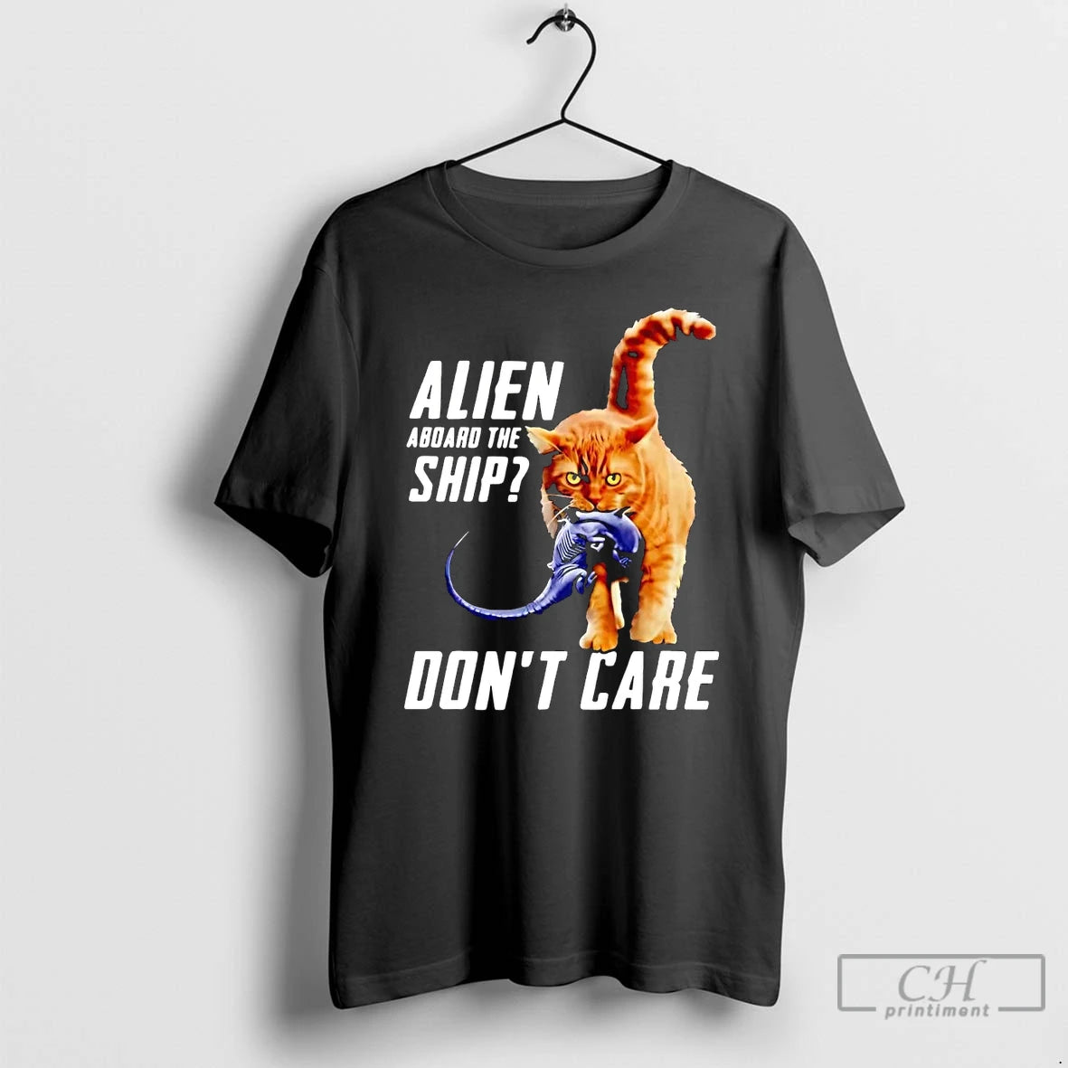 Classic Cat Alien Aboard The Ship Dont Care T Shirts Hoodie, Sweatshirt | InkNestWear.com