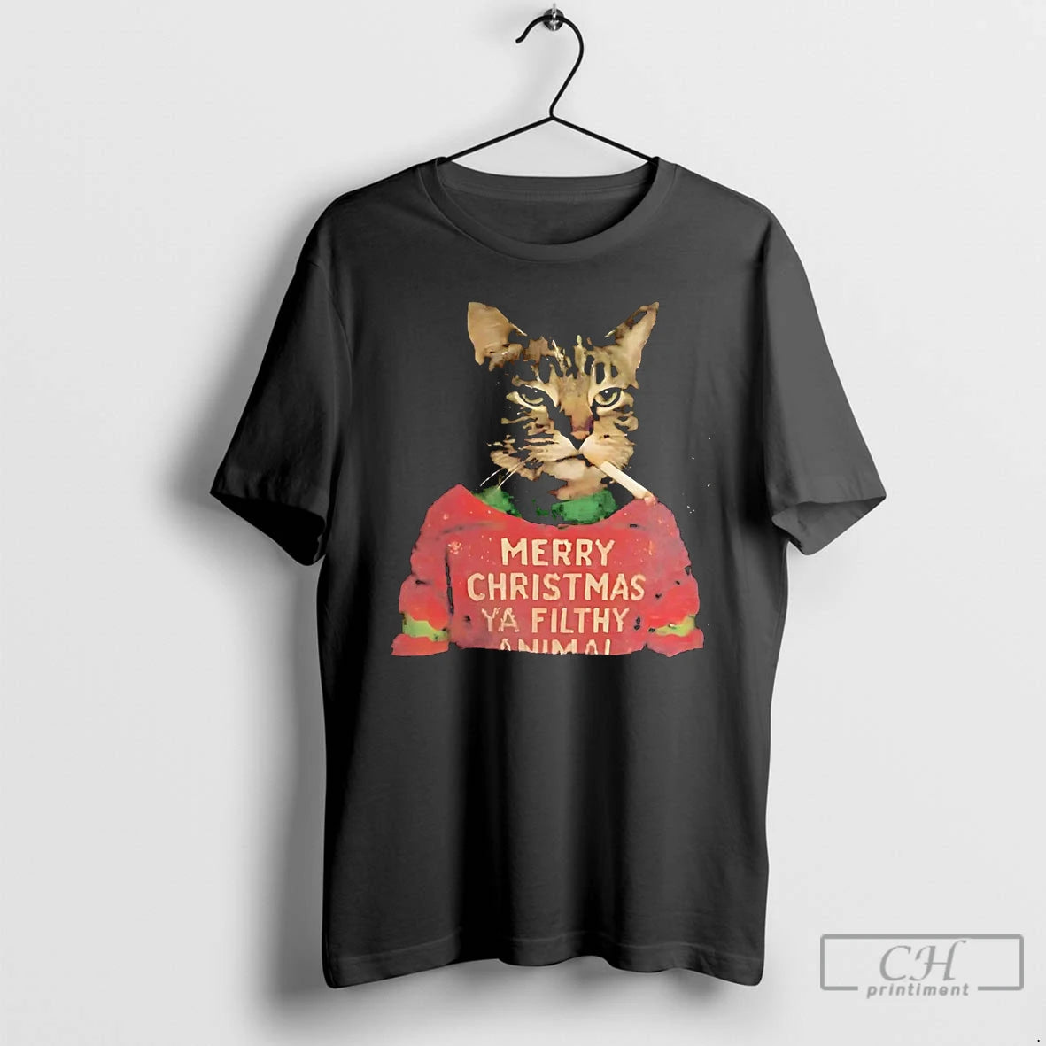 Classic Cat Smoking Merry Christmas Ya Filthy Animal T-Shirts, Hoodie, Sweatshirt | InkNestWear.com