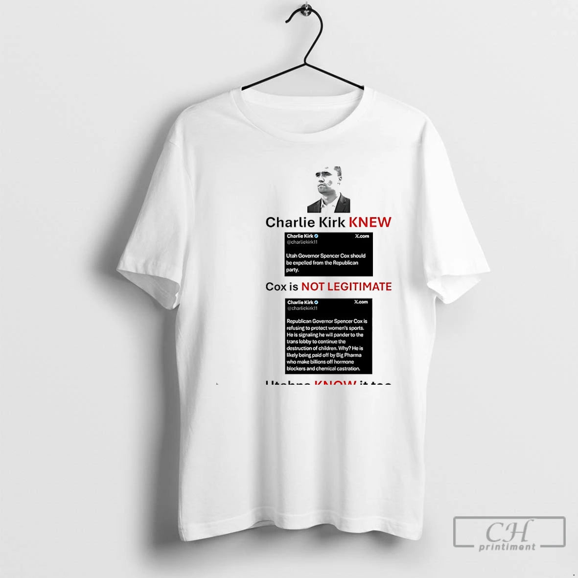 Classic Charlie Kirk Knew Cox Is Not Legitimate Utahns Know It Too White T Shirts Hoodie, Sweatshirt | InkNestWear.com
