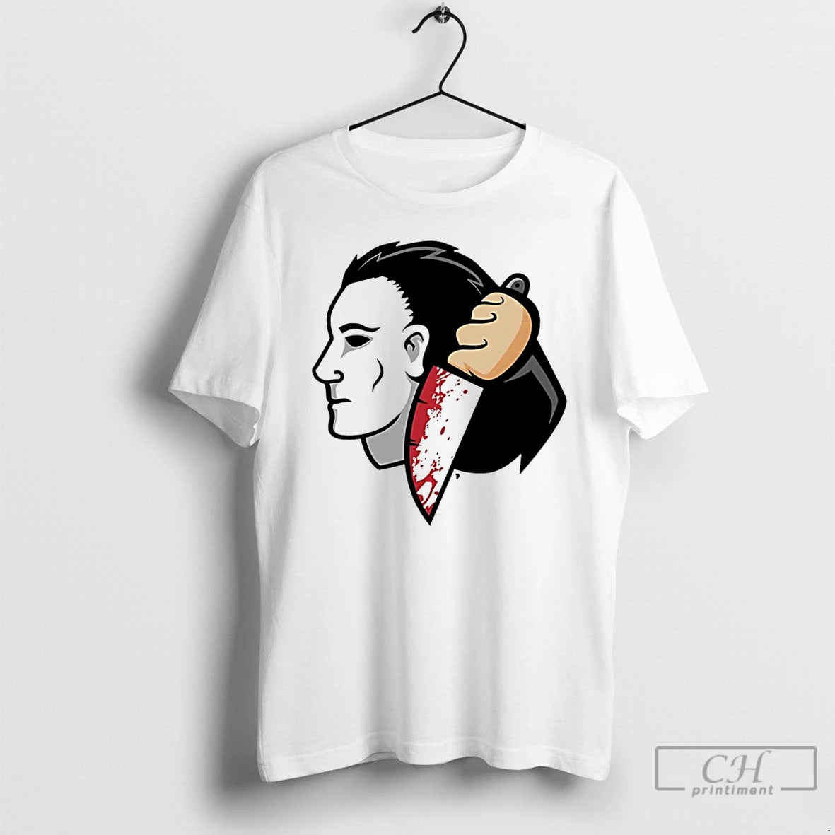 Classic Chicago Blackhawks X Michael Myers Halloween Logo T Shirts Hoodie, Sweatshirt | InkNestWear.com