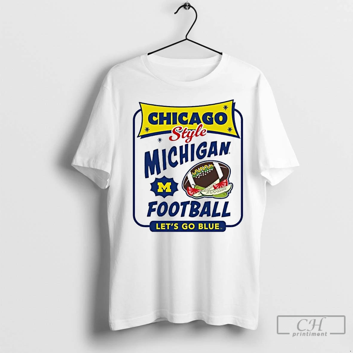 Classic Chicago Style Michigan Football Lets Go Blue Ornaments T-Shirts, Hoodie, Sweatshirt | InkNestWear.com