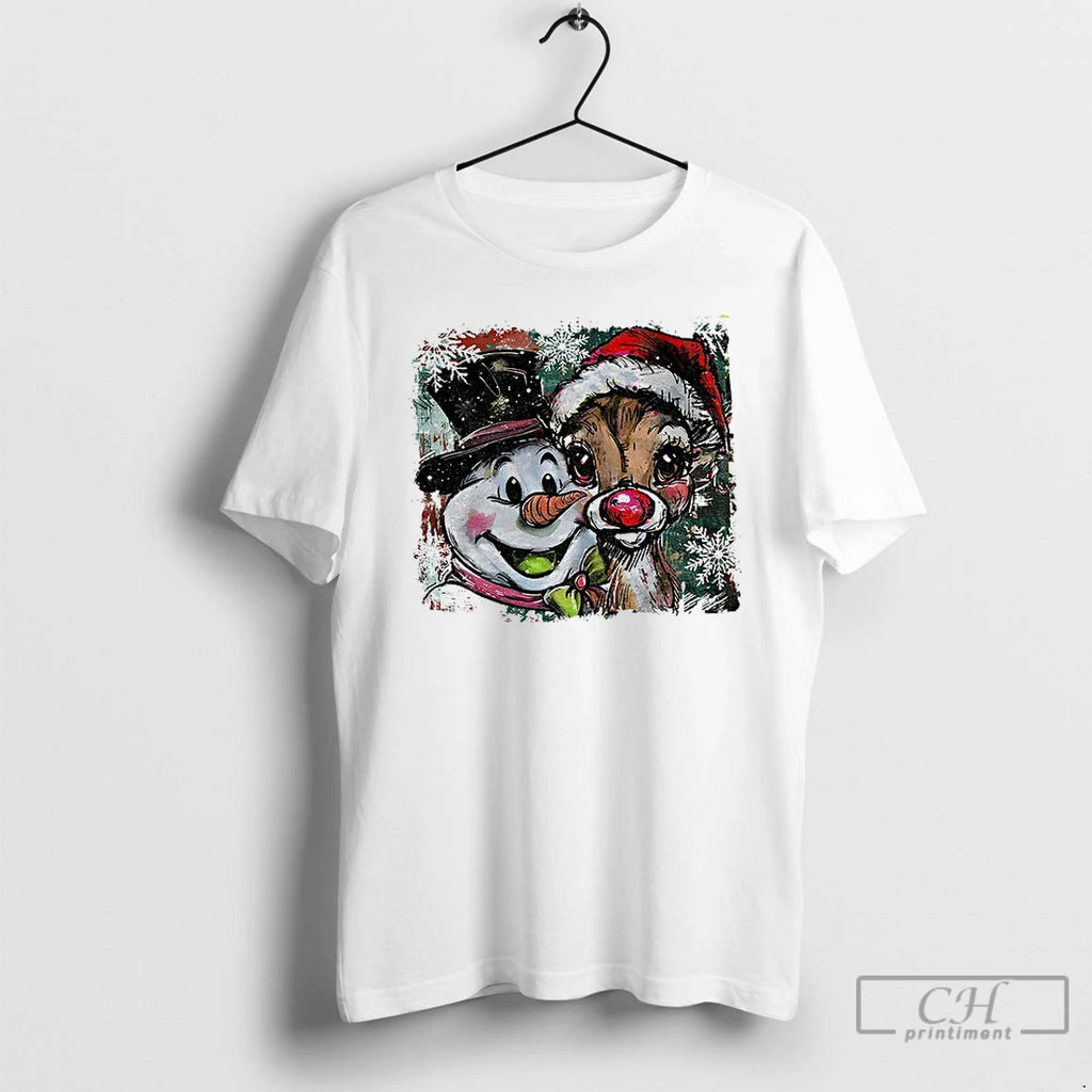 Classic Christmas Snowman And Reindeer T-Shirts, Hoodie, Sweatshirt | InkNestWear.com