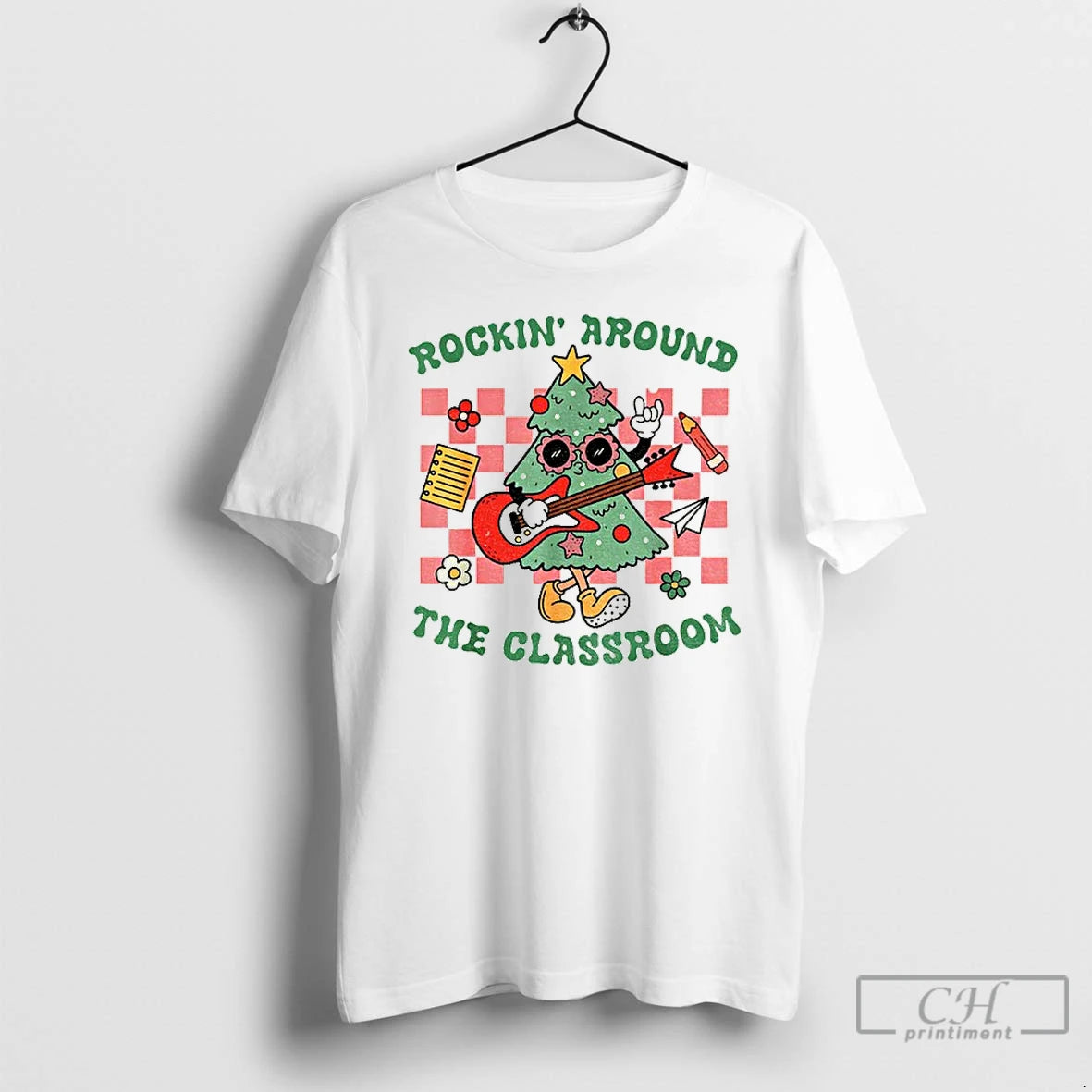 Classic Christmas Teacher Rockin Around The Classroom T-Shirts, Hoodie, Sweatshirt | InkNestWear.com