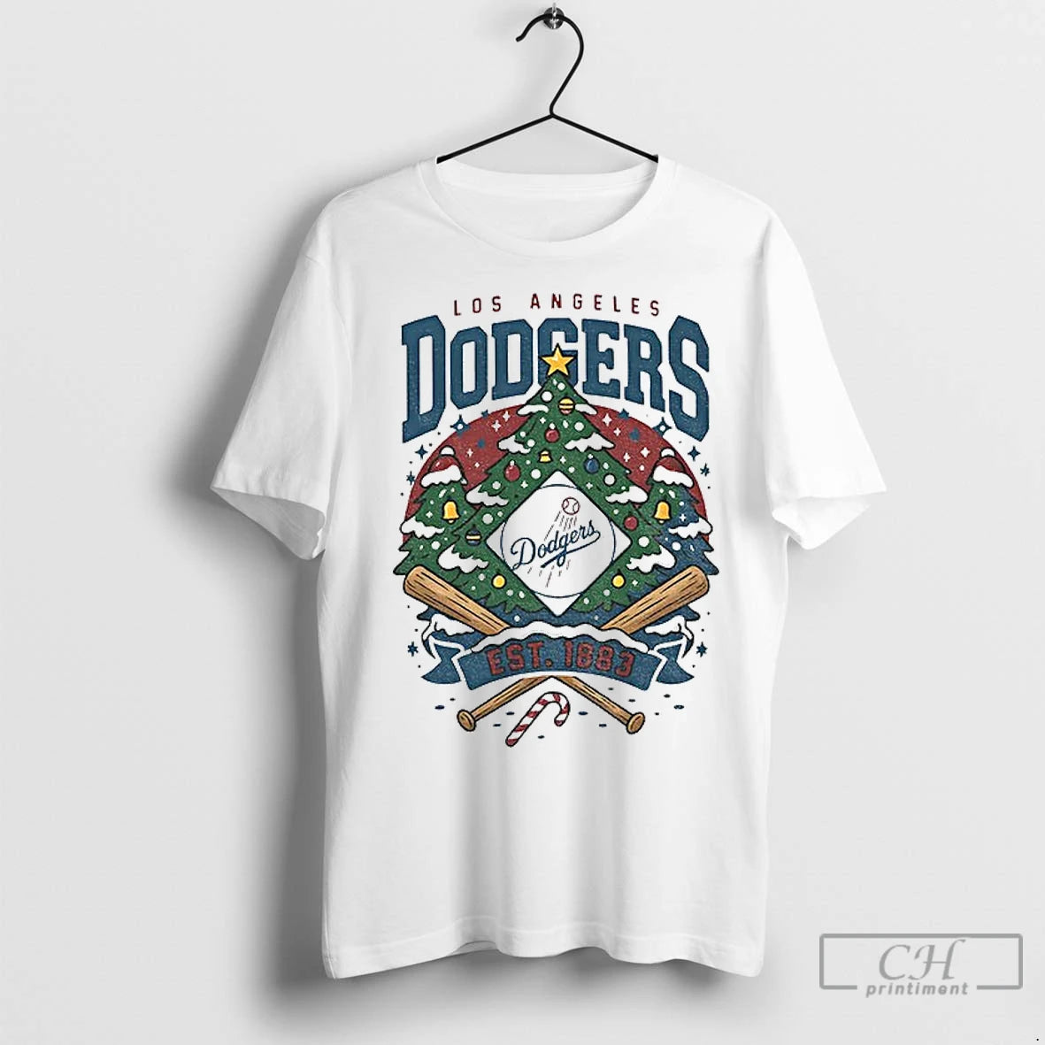 Classic Christmas Tree Los Angeles Dodgers Mlb Baseball Est 1883 Merry Christmas T-Shirts, Hoodie, Sweatshirt