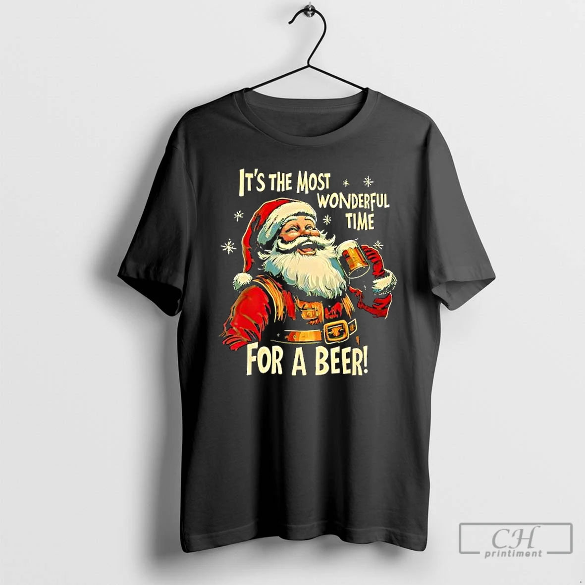 Classic Christmas Beer Drinking Santa Claus Its The Most Wonderful Time For A Beer T-Shirts, Hoodie, Sweatshirt