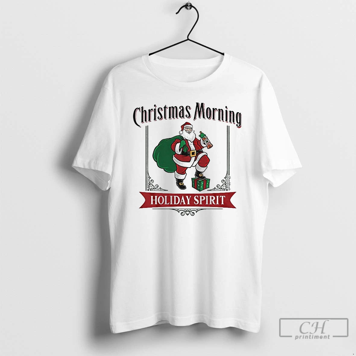 Classic Christmas Morning Holiday Spirit Label Santa Claus T Shirts Hoodie, Sweatshirt | InkNestWear.com