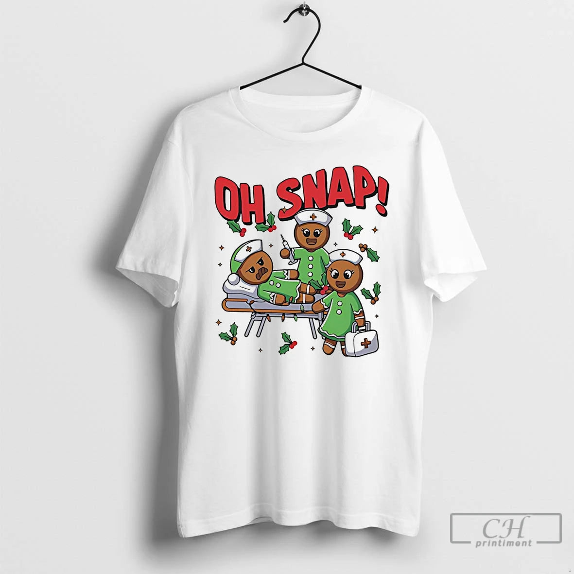 Classic Christmas Oh Snap Gingerbread Nurses T Shirts Hoodie, Sweatshirt | InkNestWear.com