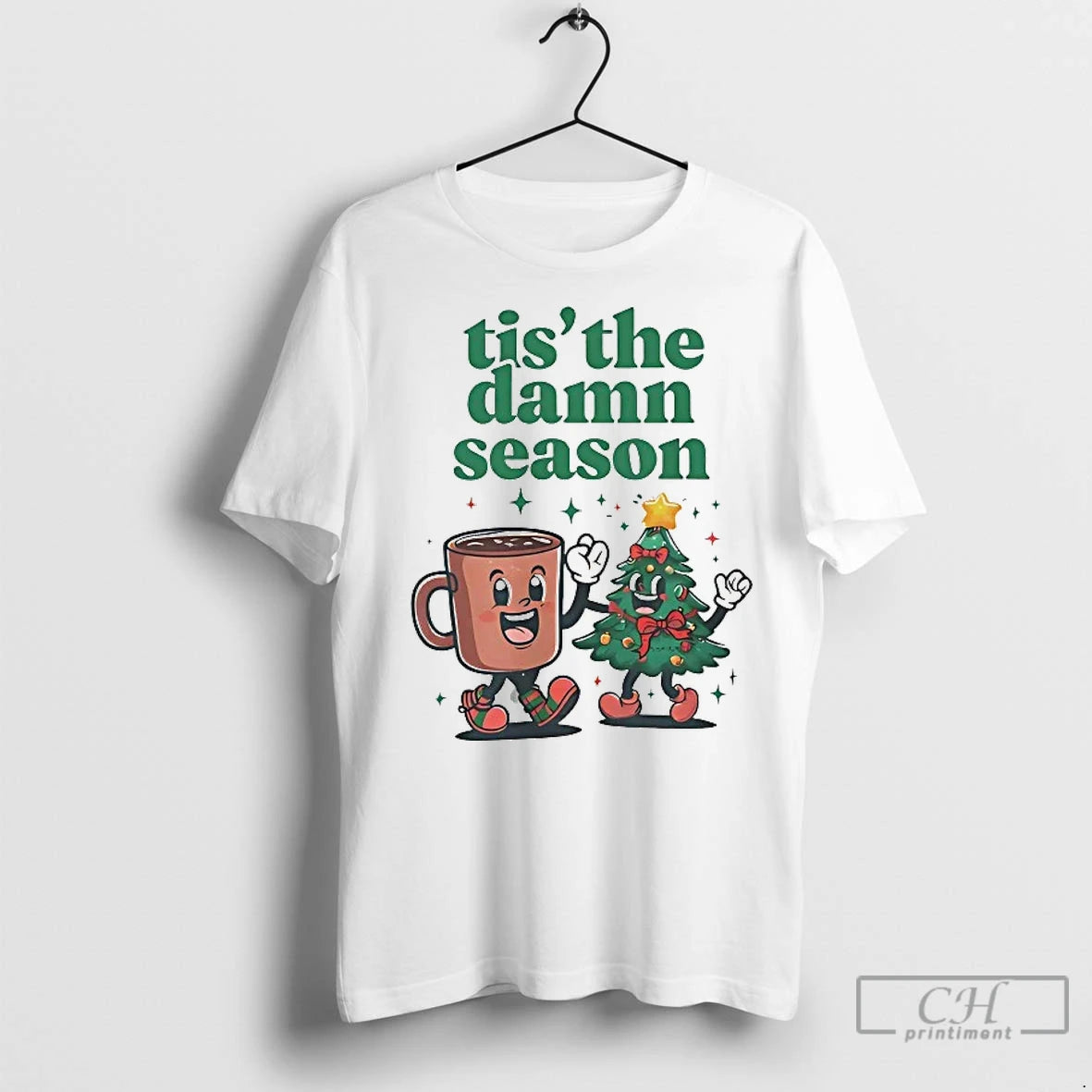 Classic Coffee Christmas Tree Tis The Damn Season T-Shirts, Hoodie, Sweatshirt | InkNestWear.com