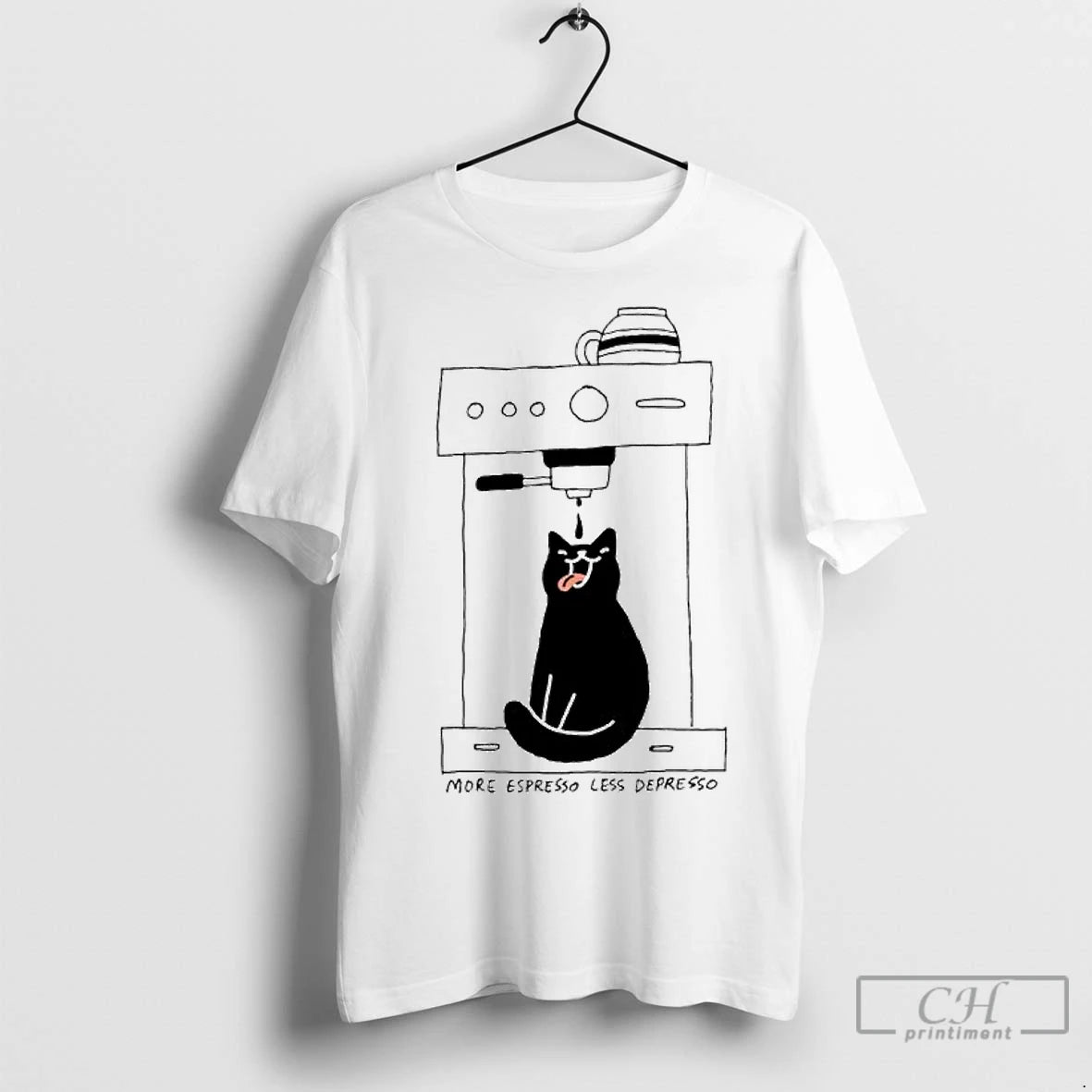 Classic Coffee Cat More Espresso Less Depresso Ornaments T-Shirts, Hoodie, Sweatshirt | InkNestWear.com