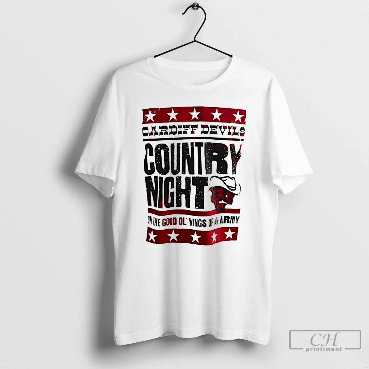 Classic Country Night Cardiff Devils On The Good Ol Wings Of An Army Logo T-Shirts, Hoodie, Sweatshirt | InkNestWear.com