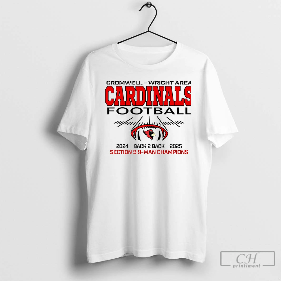 Classic Cromwell Wright Area Cardinals Football 9 Man Champions 2025 T Shirts Hoodie, Sweatshirt | InkNestWear.com