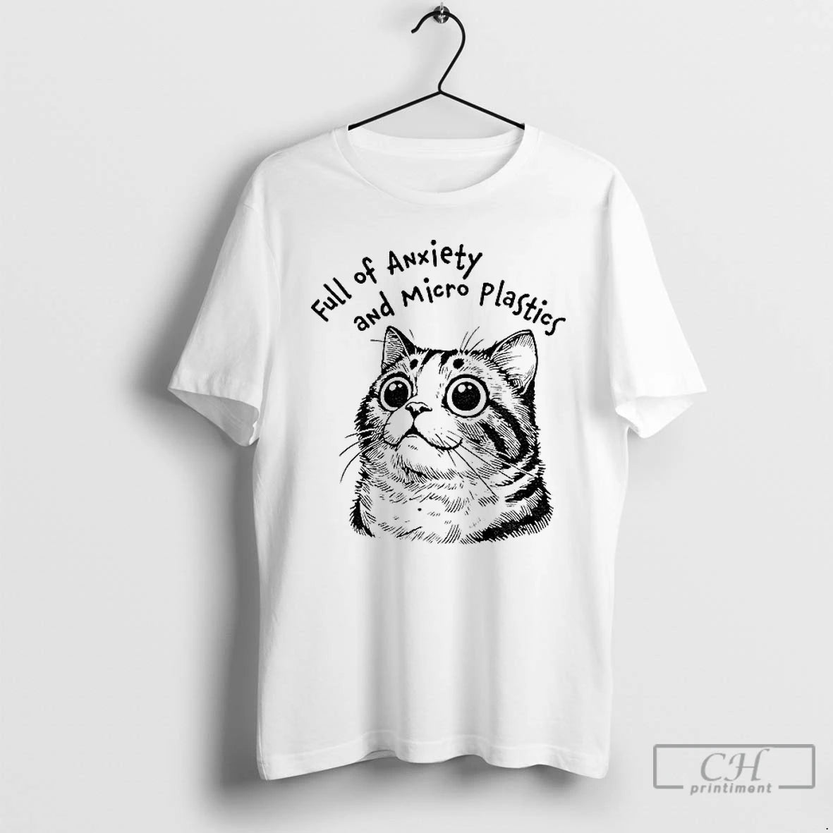 Classic Cute Cat Full Of Anxiety And Micro Plastics Vintage T-Shirts, Hoodie, Sweatshirt | InkNestWear.com