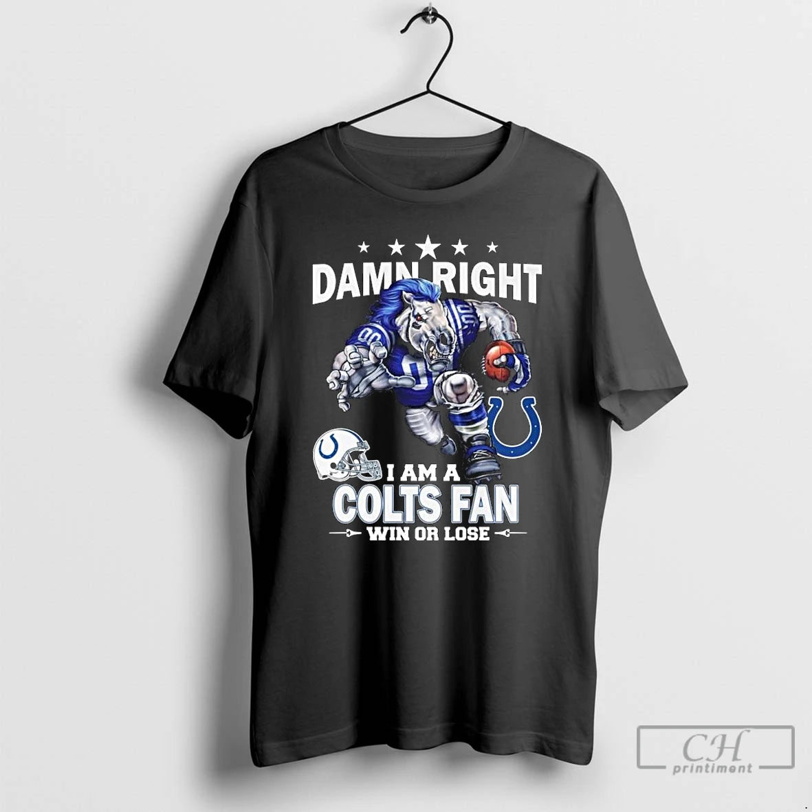 Classic Damn Right I Am A Indianapolis Colts Fan Win Or Lose Mascot 2025 Long T-Shirts, Hoodie, Sweatshirt | InkNestWear.com