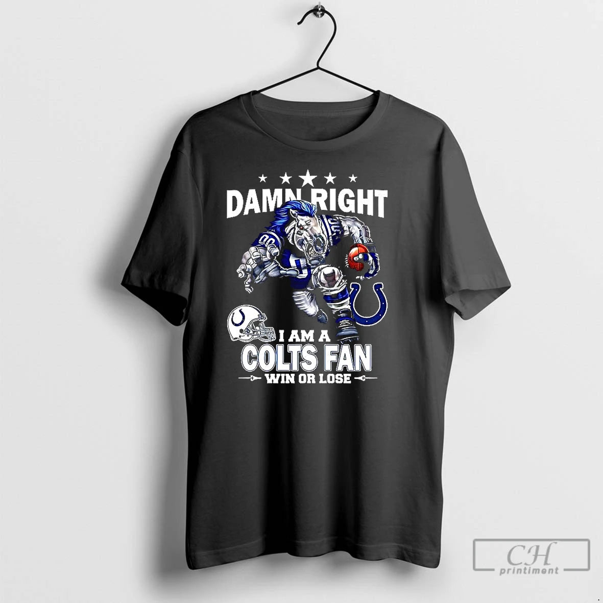 Classic Damn Right I Am A Indianapolis Colts Fan Win Or Lose Mascot T-Shirts, Hoodie, Sweatshirt | InkNestWear.com