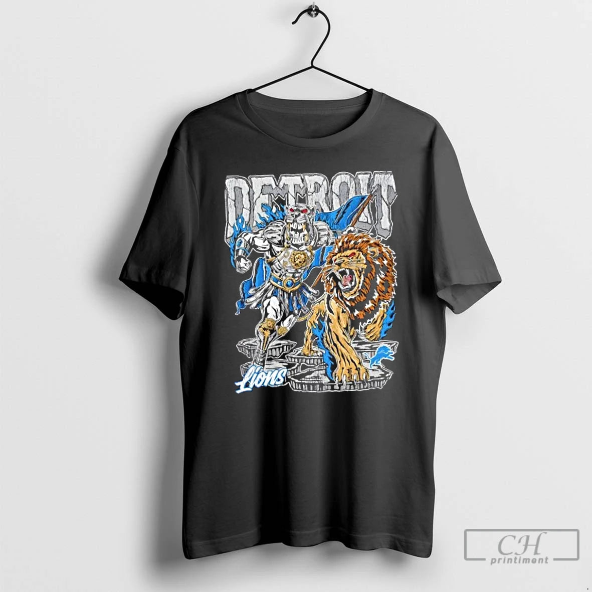 Classic Detroit Lions Gladiator Football Fire Graphic T Shirts Hoodie, Sweatshirt | InkNestWear.com
