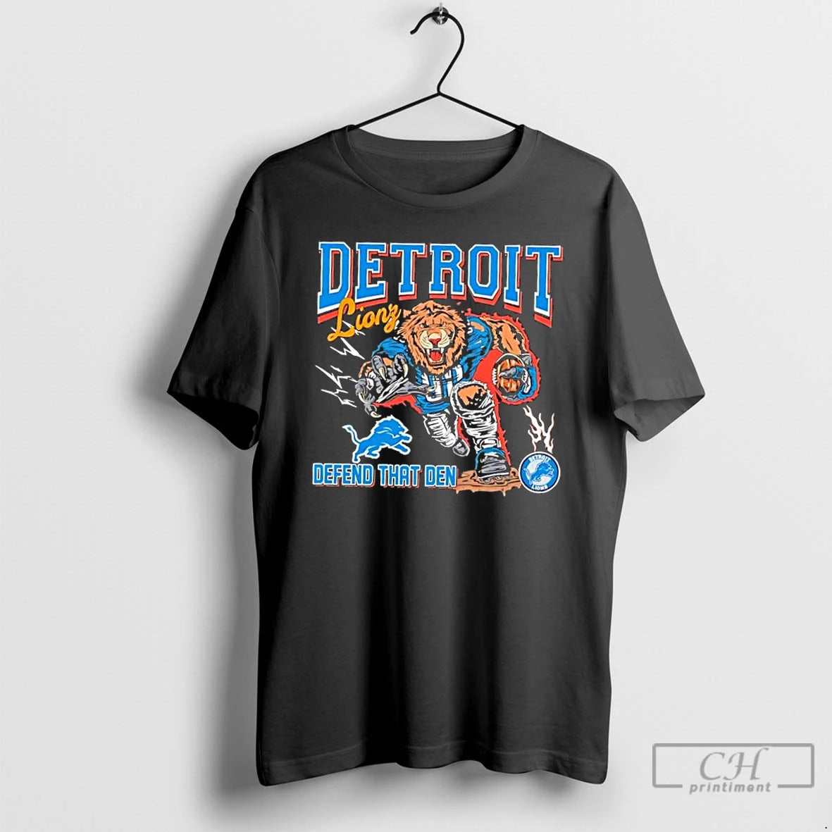 Classic Detroit Lions Mascot Defend That Den Graphic T-Shirts, Hoodie, Sweatshirt | InkNestWear.com