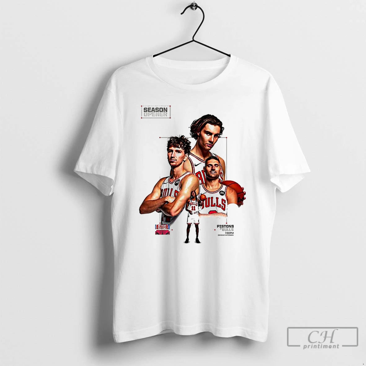 Classic Detroit Pistons Vs Chicago Bulls Nba 2025 Season Opener T Shirts Hoodie, Sweatshirt | InkNestWear.com