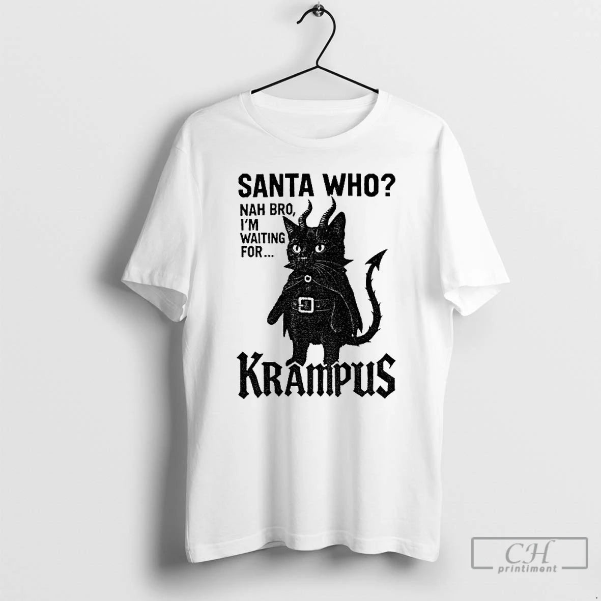 Classic Devil Cat Santa Who Nah Bro Im Waiting For Krampus T-Shirts, Hoodie, Sweatshirt | InkNestWear.com