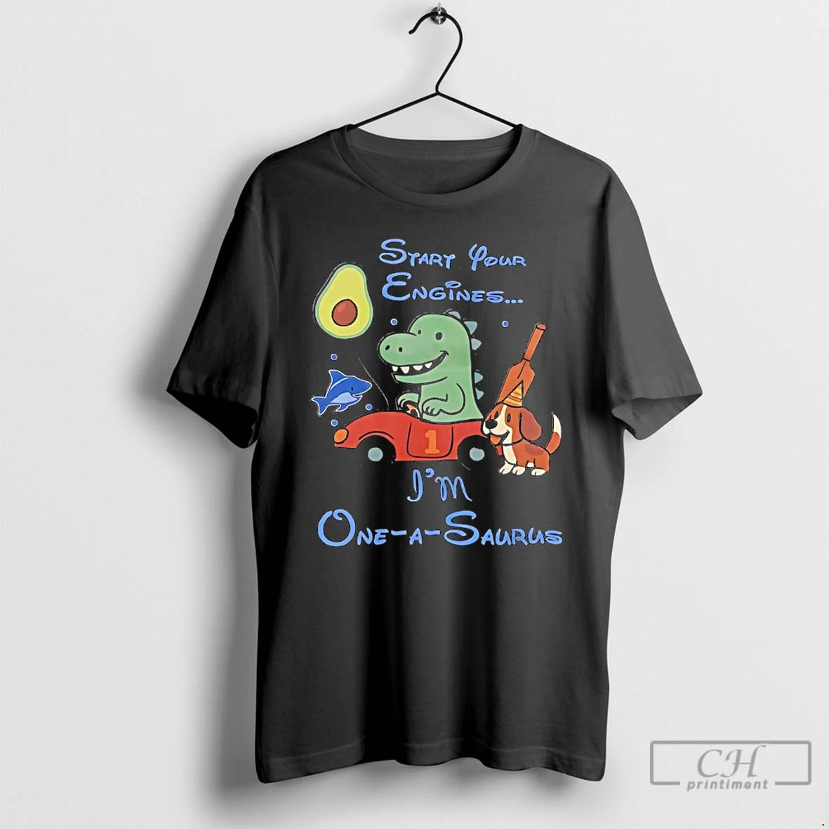 Classic Dinosaur Start Your Engines Im One A Saurus T-Shirts, Hoodie, Sweatshirt | InkNestWear.com