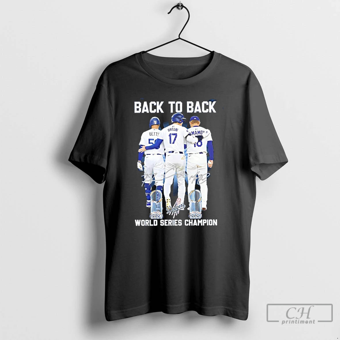 Classic Dodgers Betts Ohtani Yamamoto Back 2 Back 2024 2025 World Series Champions Signatures T-Shirts, Hoodie, Sweatshirt