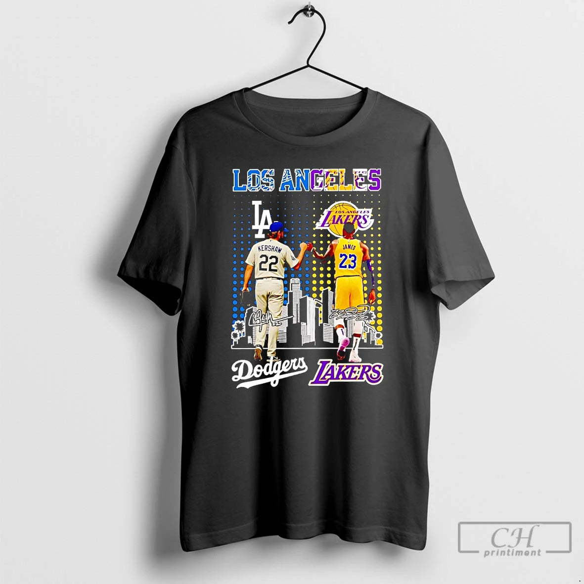 Classic Dodgers Kershaw And Lakers James Fist Dump Los Angeles Skyline T Shirts Hoodie, Sweatshirt | InkNestWear.com
