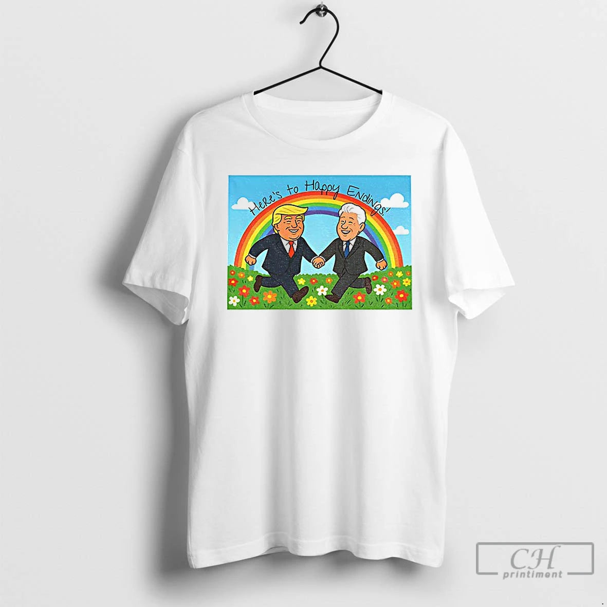 Classic Donald Trump And Bill Clinton Blowing Bubba Big Beautiful Bill Heres To Happy Endings T-Shirts, Hoodie, Sweatshirt