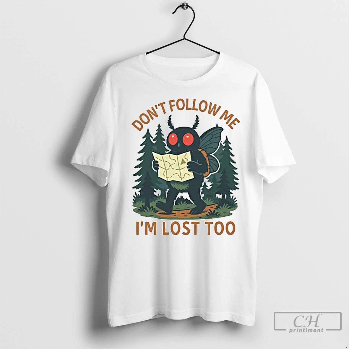 Classic Dont Follow Me Im Lost Too Mothman Ornaments T-Shirts, Hoodie, Sweatshirt | InkNestWear.com