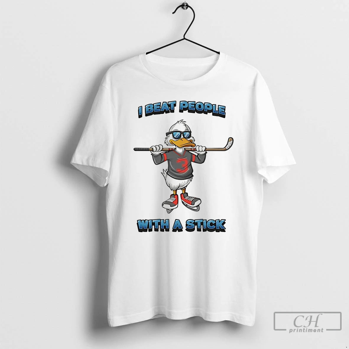 Classic Duck Hockey I Beat People With A Stick T Shirts Hoodie, Sweatshirt | InkNestWear.com