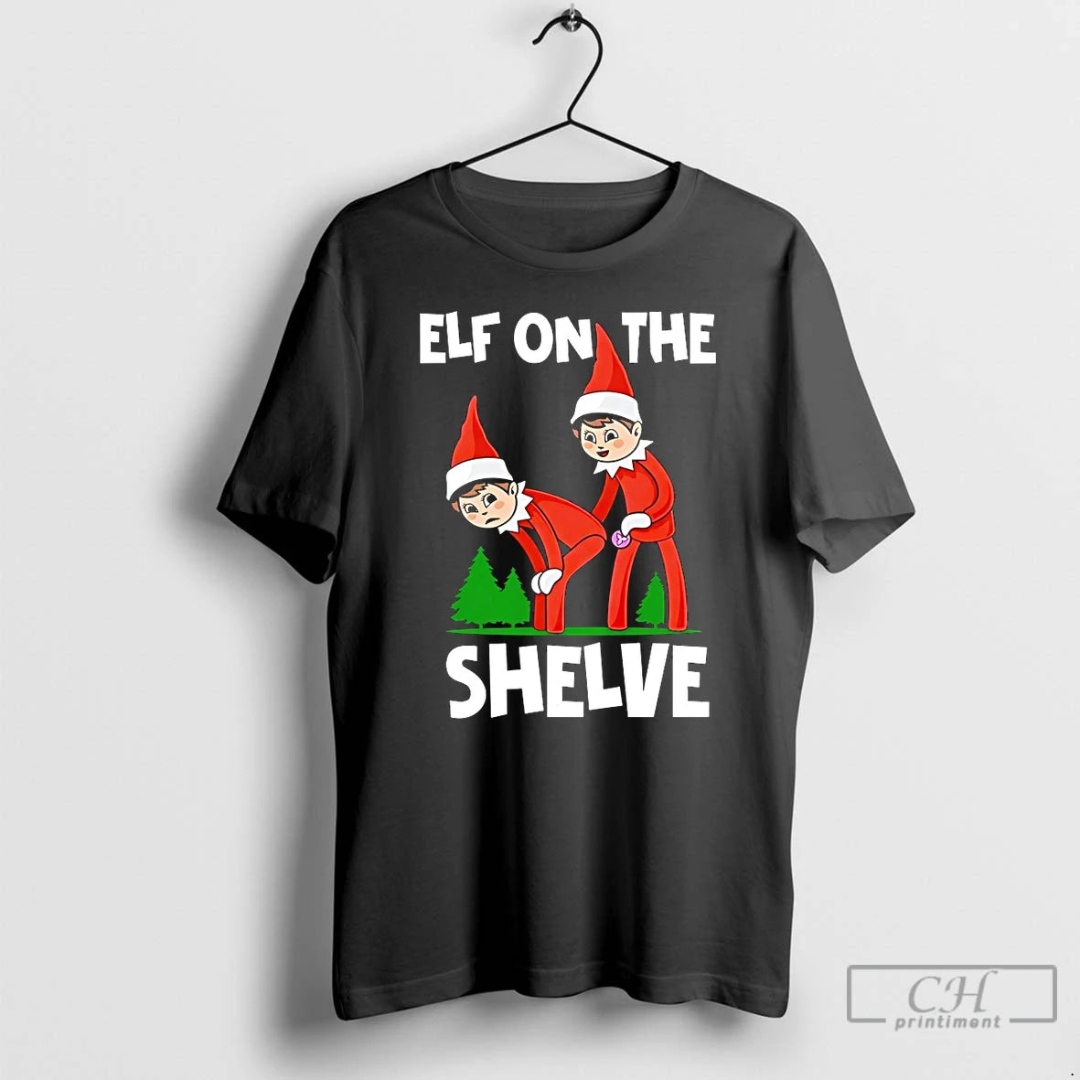 Classic Elf On The Shelve Christmas T Shirts Hoodie, Sweatshirt | InkNestWear.com