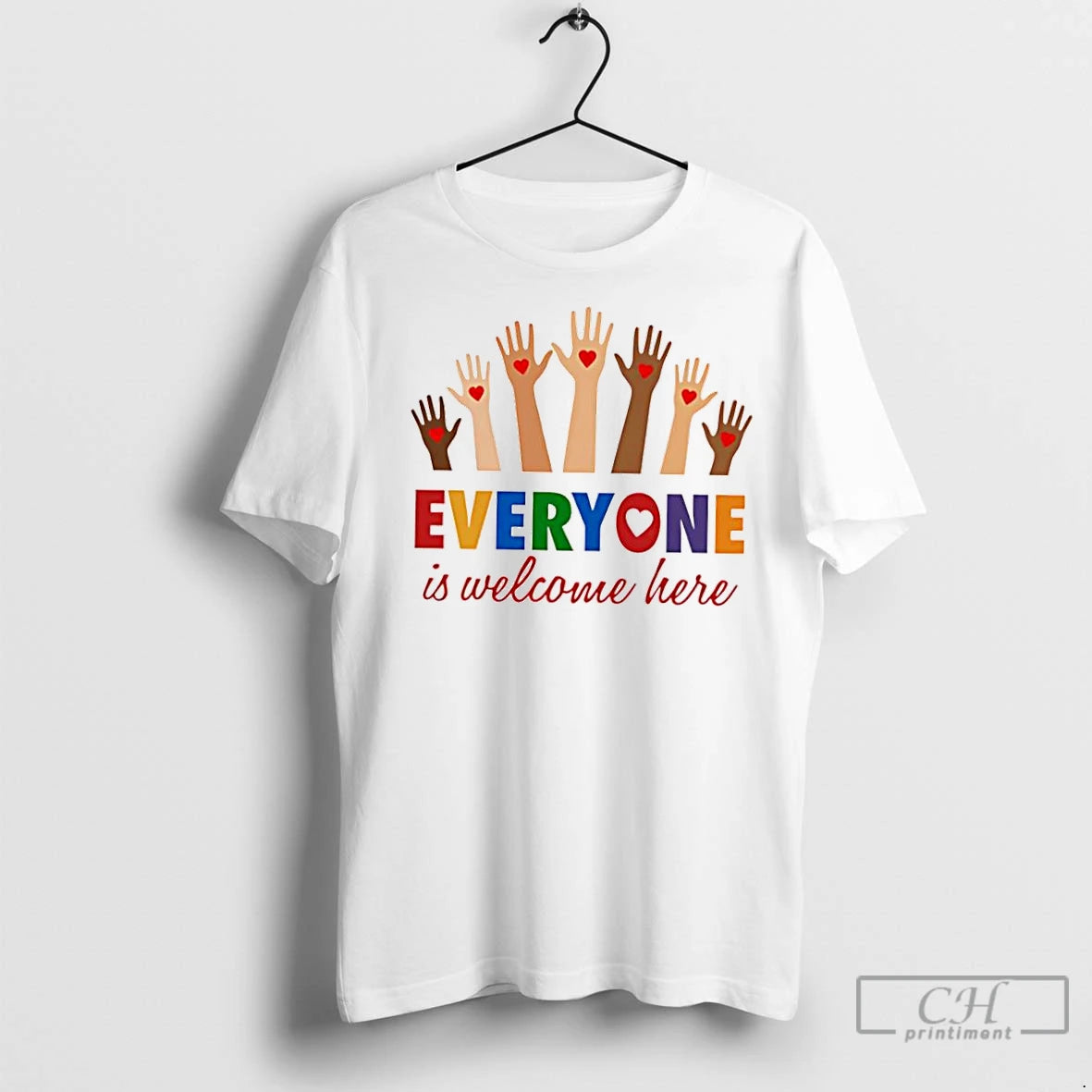 Classic Everyone Is Welcome Here Lover Hands T-Shirts, Hoodie, Sweatshirt | InkNestWear.com