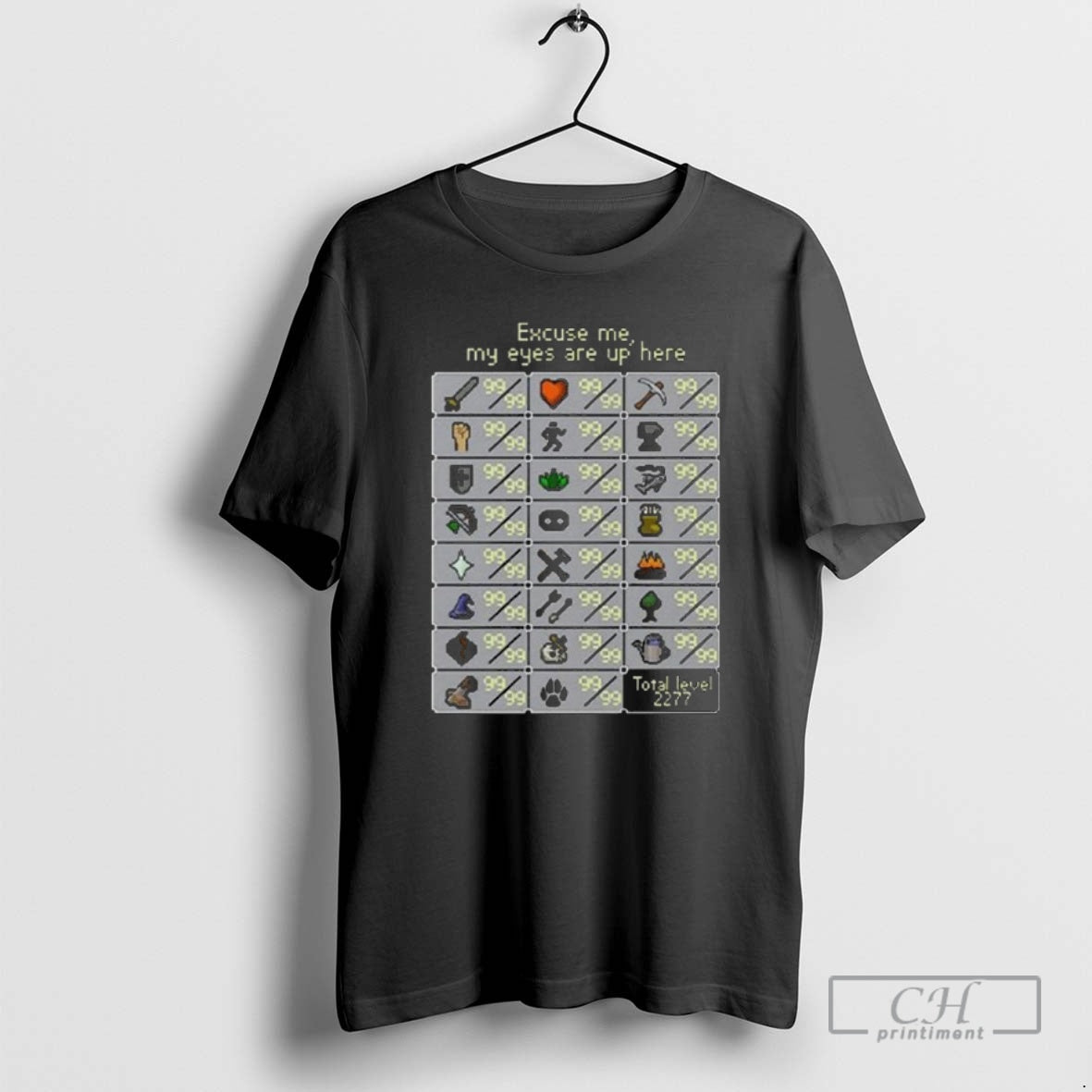 Classic Excuse Me My Eyes Are Up Here Runescape Skill Shirt Sweater