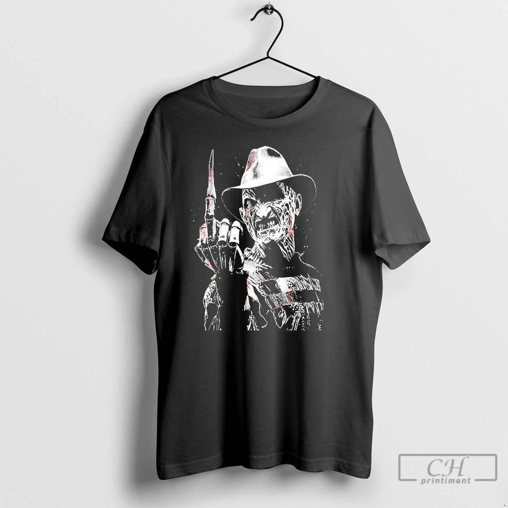 Classic Freddy Krueger Middle Finger A Nightmare On Elm Street Character Horror Halloween T-Shirts, Hoodie, Sweatshirt
