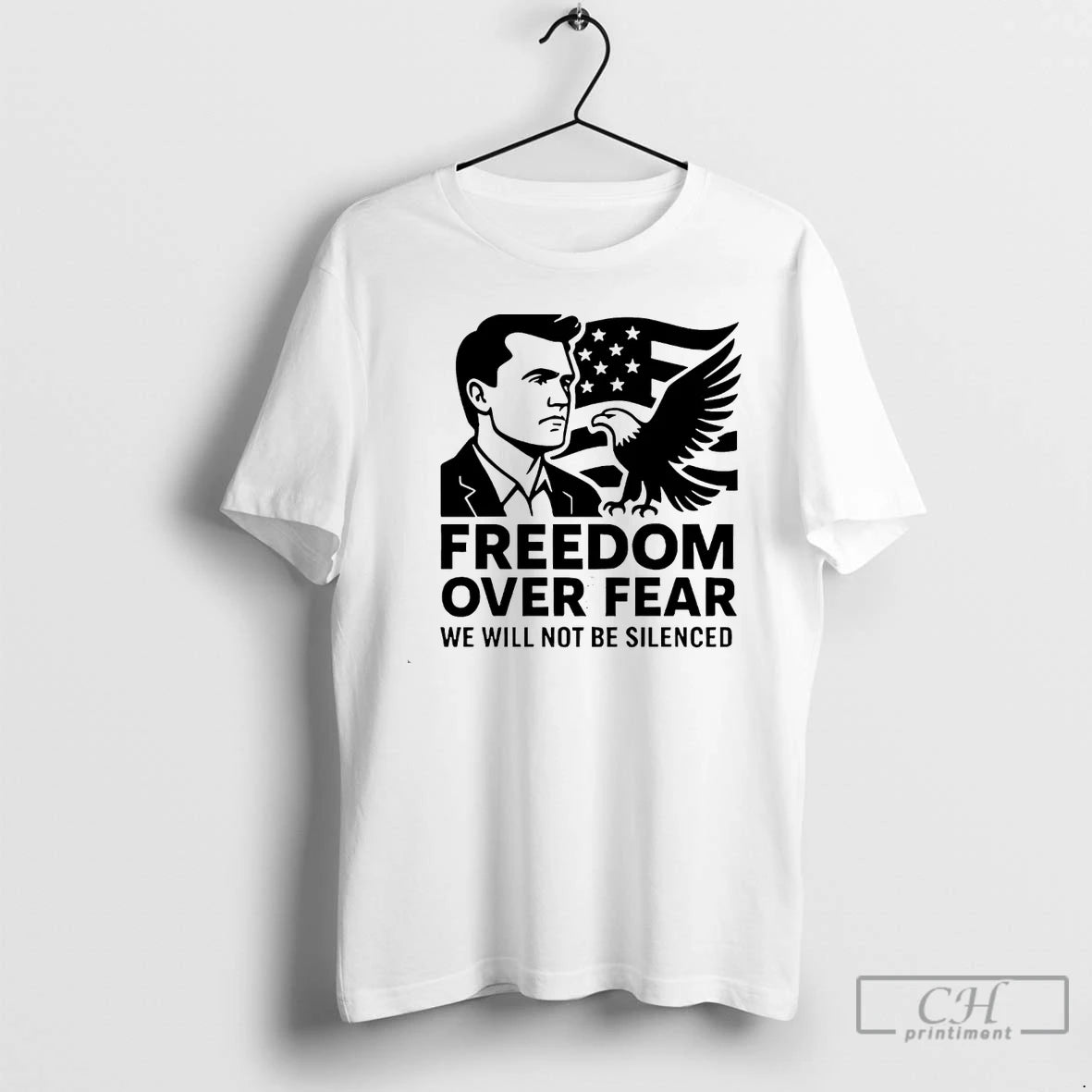 Classic Freedom Over Fear We Will Not Be Silenced Charlie Kirk White T Shirts Hoodie, Sweatshirt | InkNestWear.com