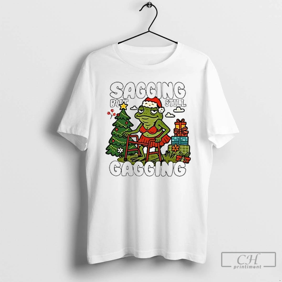 Classic Frog Sagging But Still Gagging Christmas T Shirts Hoodie, Sweatshirt | InkNestWear.com