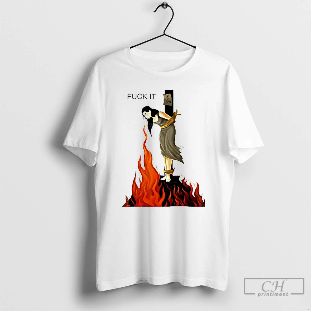 Classic Fuck It Woman Hanging On A Cross Smoking T Shirts Hoodie, Sweatshirt | InkNestWear.com