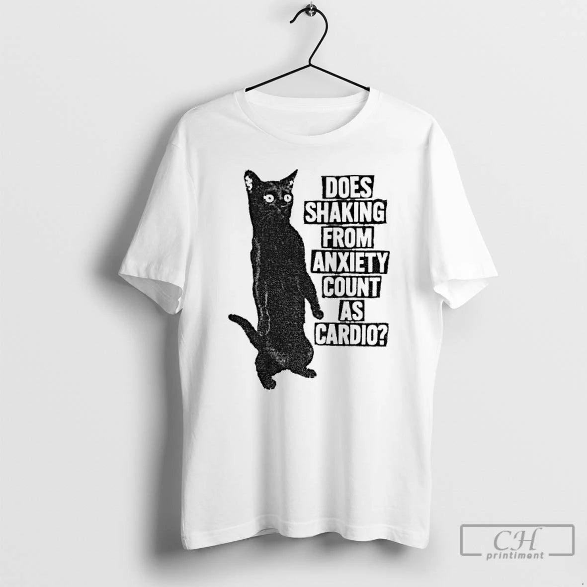 Classic Funny Cat Does Shaking From Anxiety Count As Cardio T-Shirts, Hoodie, Sweatshirt | InkNestWear.com