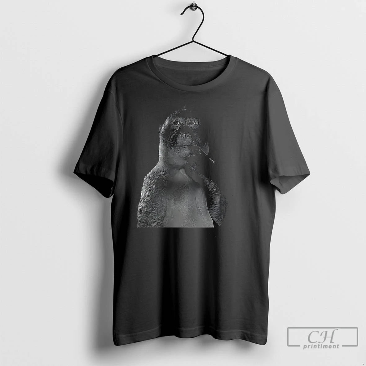 Classic Funny Monkey Put Hands In Mouth Thinking Meme T Shirts Hoodie, Sweatshirt | InkNestWear.com