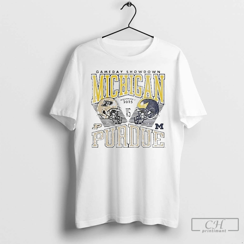 Classic Gameday Showdown Michigan Vs Purdue 2025 Helmet T Shirts Hoodie, Sweatshirt | InkNestWear.com