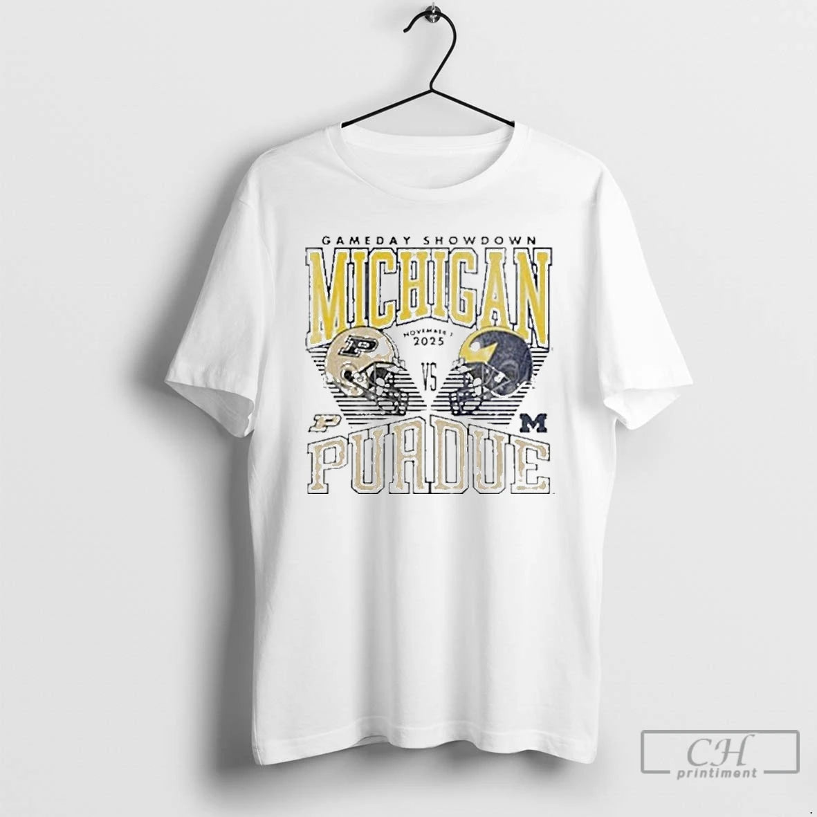 Classic Gameday Showdown Michigan Vs Purdue 2025 Helmet T Shirts Hoodie, Sweatshirt | InkNestWear.com