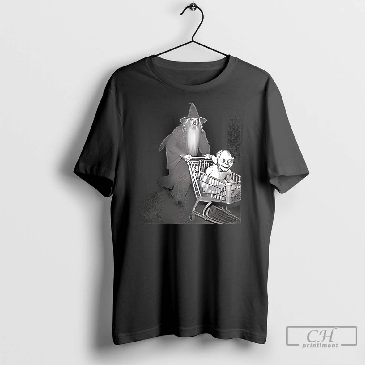Classic Gandalf Pushing Gollum Shopping Cart Lord Rings T-Shirts, Hoodie, Sweatshirt