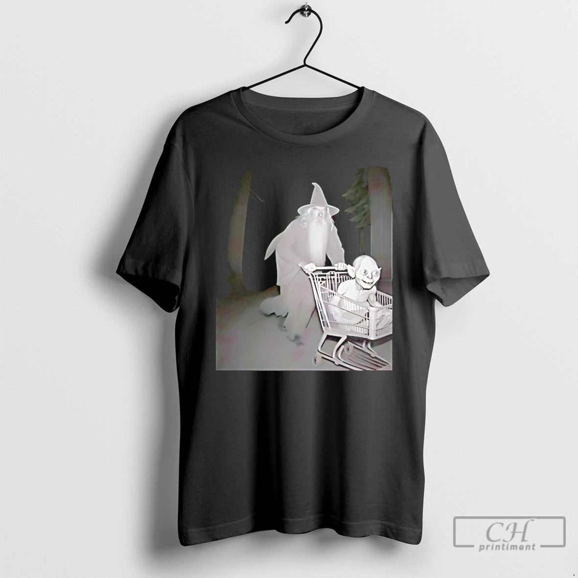 Classic Gandalf Pushing Gollum In Shopping Cart T Shirts Hoodie, Sweatshirt | InkNestWear.com