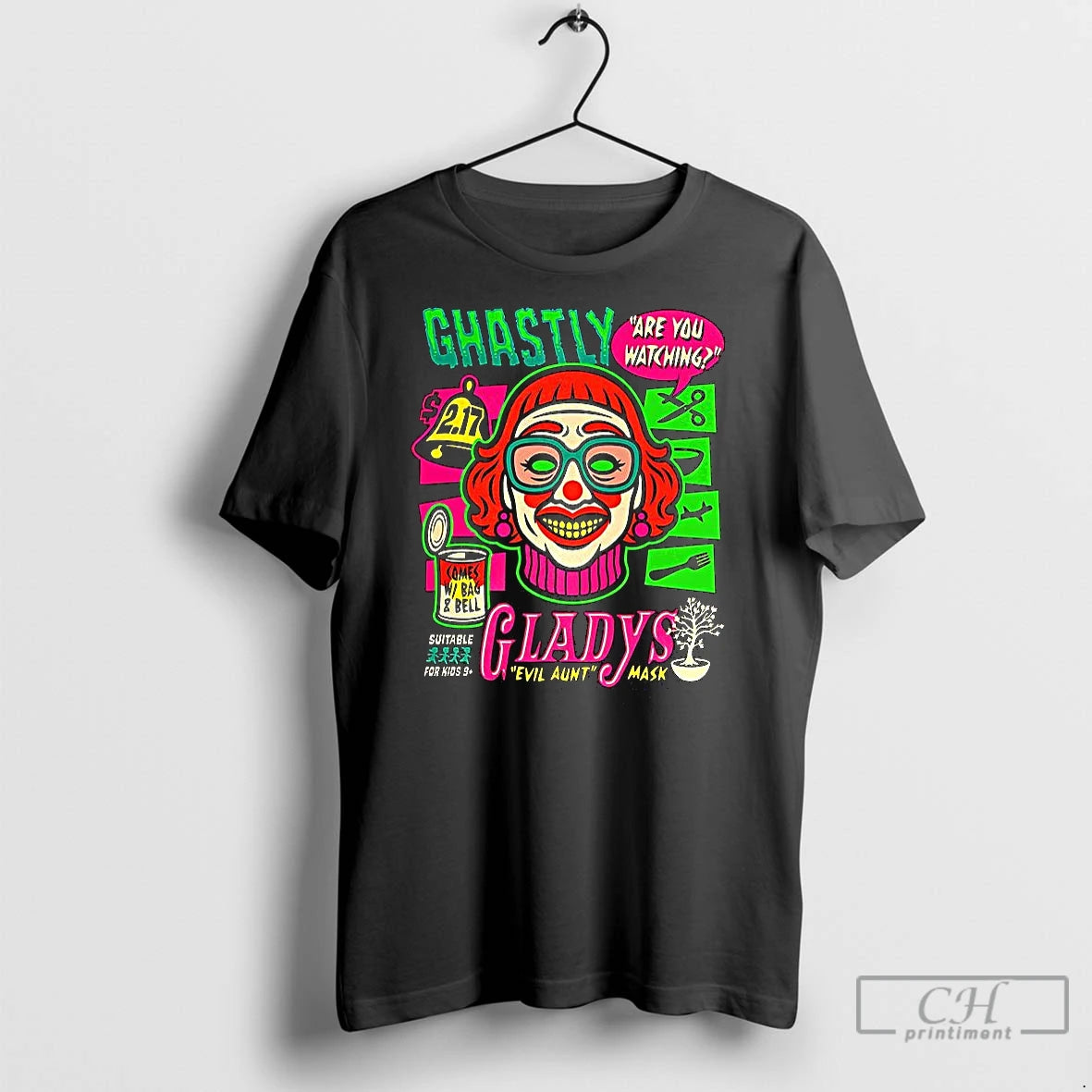 Classic Ghastly Gladys Evil Aunt Mask Are You Watching Halloween T-Shirts, Hoodie, Sweatshirt | InkNestWear.com