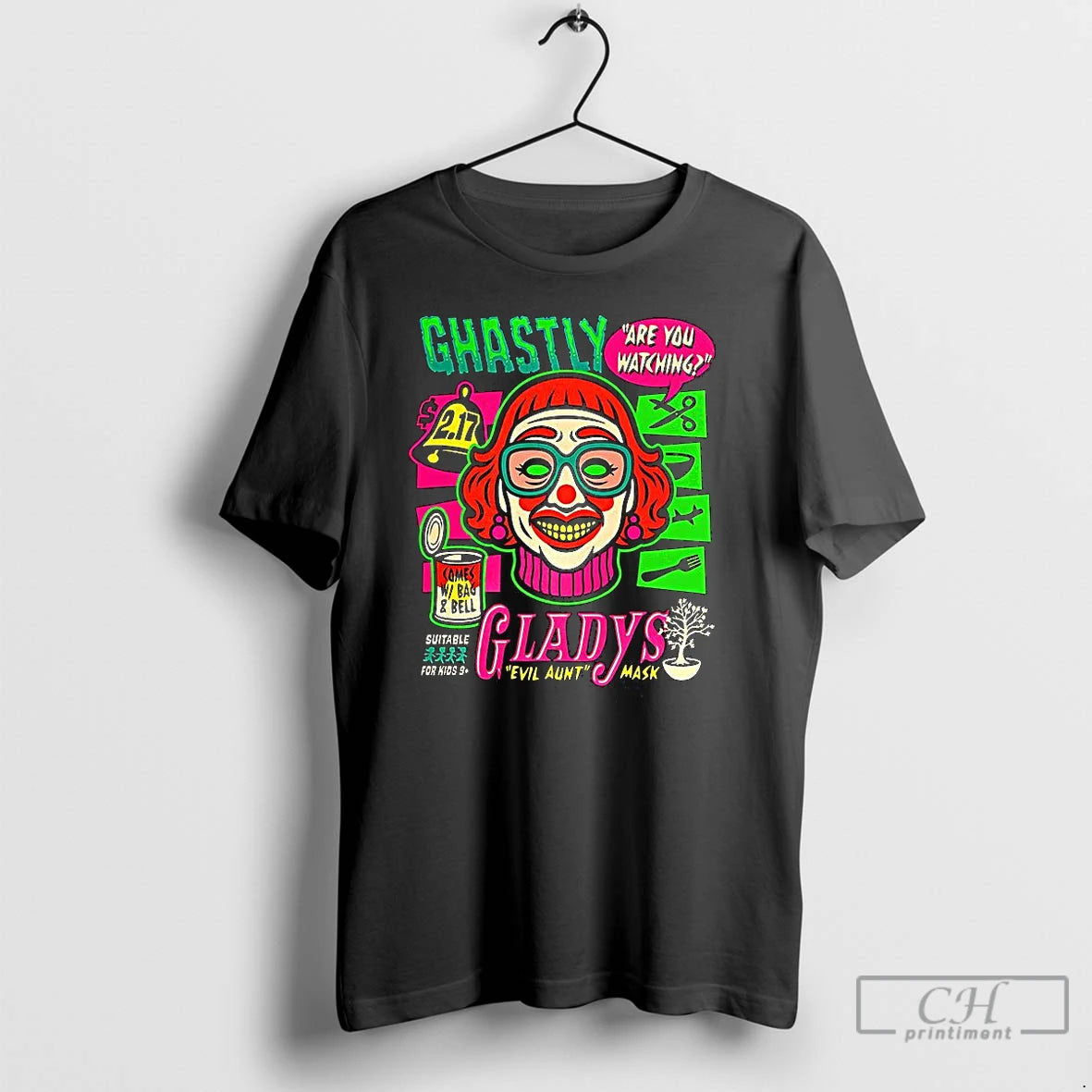 Classic Ghastly Gladys Evil Aunt Mask Are You Watching Halloween T Shirts Hoodie, Sweatshirt | InkNestWear.com