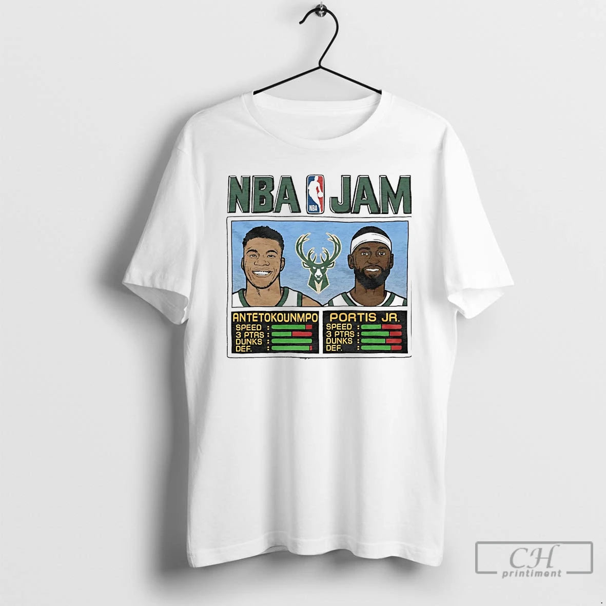 Classic Giannis Antetokounmpo And Bobby Portis Jr Nba Jam Milwaukee Bucks T Shirts Hoodie, Sweatshirt | InkNestWear.com