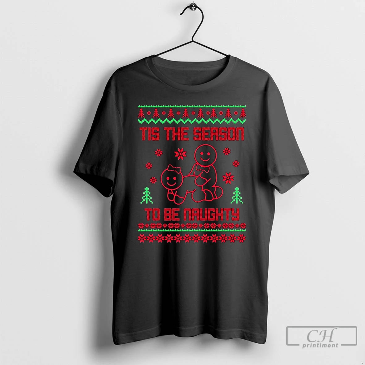 Classic Gingerbread Tis The Season To Be Naughty Ugly Christmas T-Shirts, Hoodie, Sweatshirt | InkNestWear.com