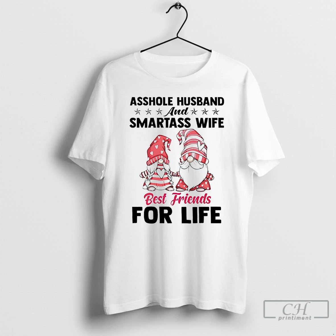 Classic Gnomes Asshole Husband And Smartass Wife Best Friends For Life T Shirts Hoodie, Sweatshirt | InkNestWear.com