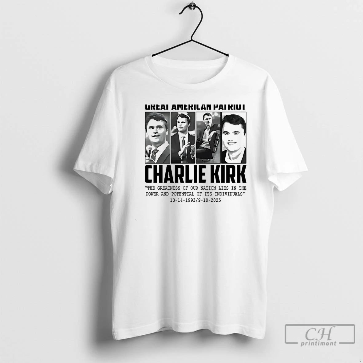 Classic Great American Patriot Charlie Kirk White T Shirts Hoodie, Sweatshirt | InkNestWear.com