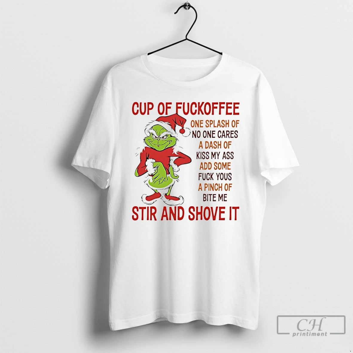 Classic Grinch Christmas Cup Of Fuckoffee One Splash Of No One Cares A Dash Of T-Shirts, Hoodie, Sweatshirt | InkNestWear.com