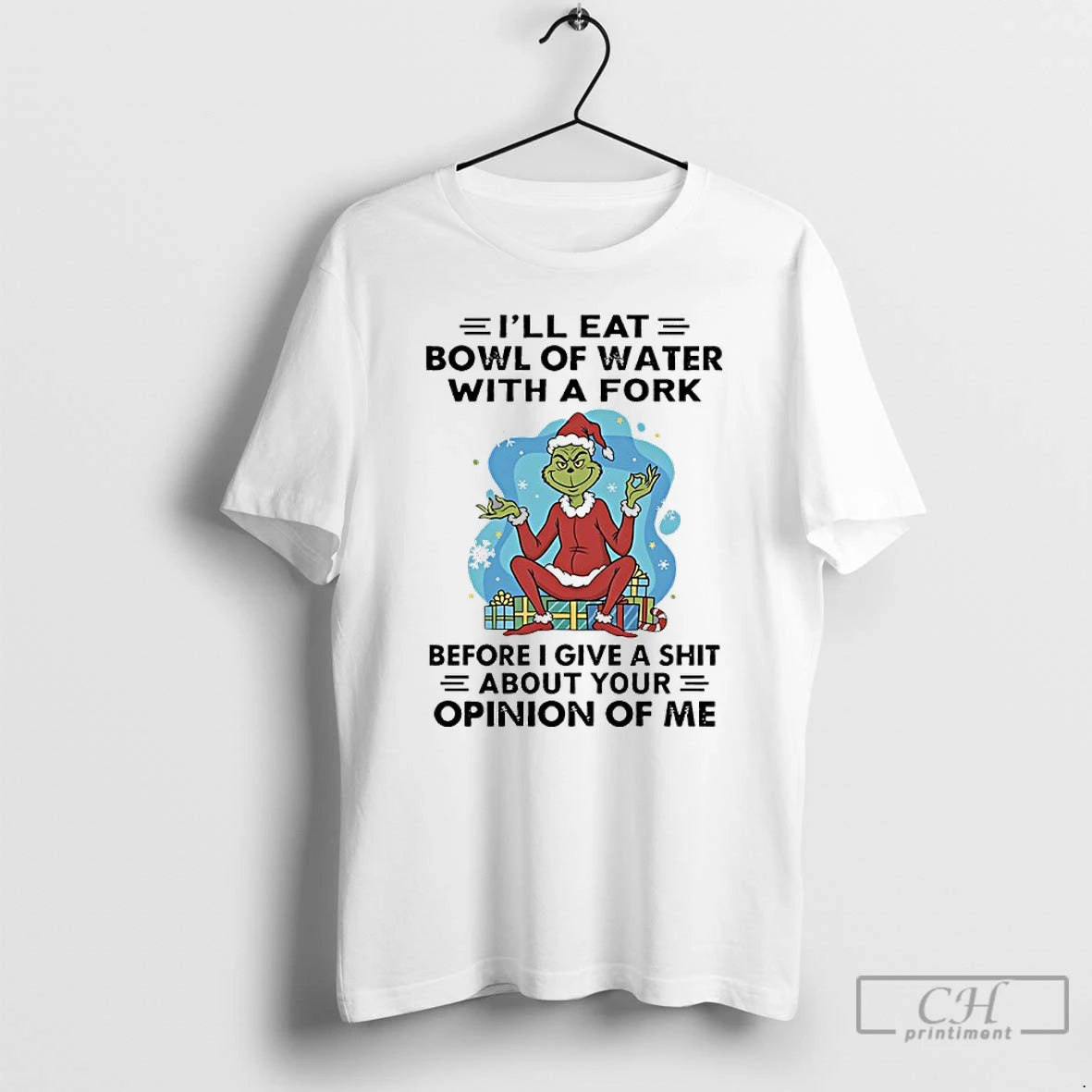 Classic Grinch Christmas Gift Ill Eat Bowl Of Water With Of Fork Before I Give T-Shirts, Hoodie, Sweatshirt | InkNestWear.com