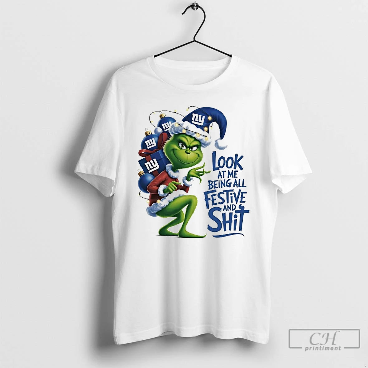 Classic Grinch Christmas X New York Giants Look At Me Being All Festive And Shit T-Shirts, Hoodie, Sweatshirt